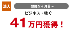 法人 登録2カ月目 投資 165万円獲得