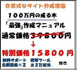 2倍返金有り!!非常識なサイト作成理論で『100万円が成る木』作成マニュアル