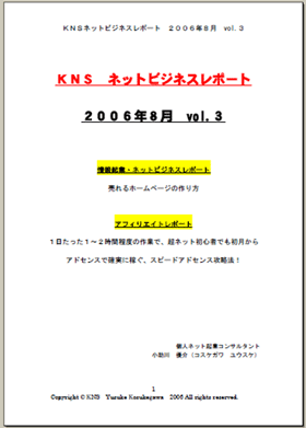 KNS ネットビジネスレポート2006年8月 vol.3