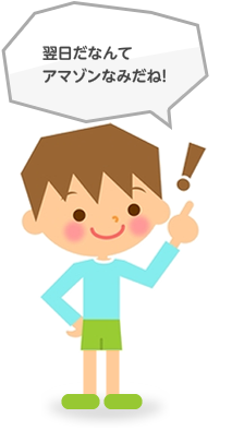 翌日だなんてアマゾンなみだね!